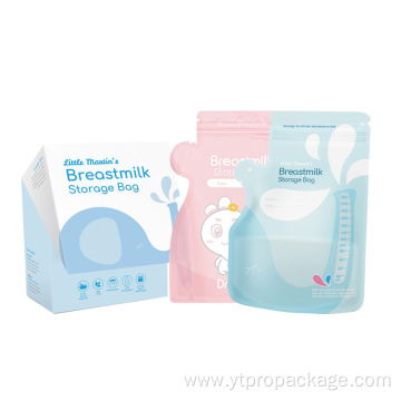 Custom baby breast milk bag with double zipper Breast milk  bags packaging Breast milk storage bags